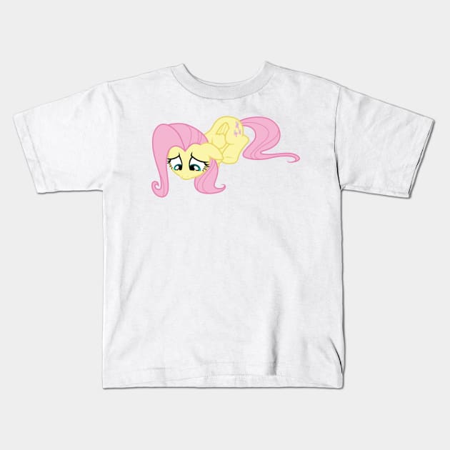 Nervous cute Fluttershy Kids T-Shirt by CloudyGlow